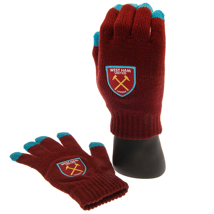 West Ham United FC Touchscreen Knitted Gloves Adults by Football>Premier League>West Ham United FC