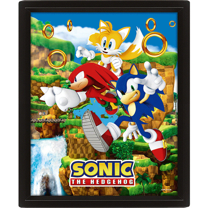 Sonic The Hedgehog Framed 3D Picture by Entertainment>Gaming>Sonic The Hedgehog