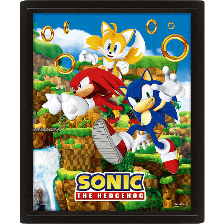 Sonic The Hedgehog Framed 3D Picture by Entertainment>Gaming>Sonic The Hedgehog