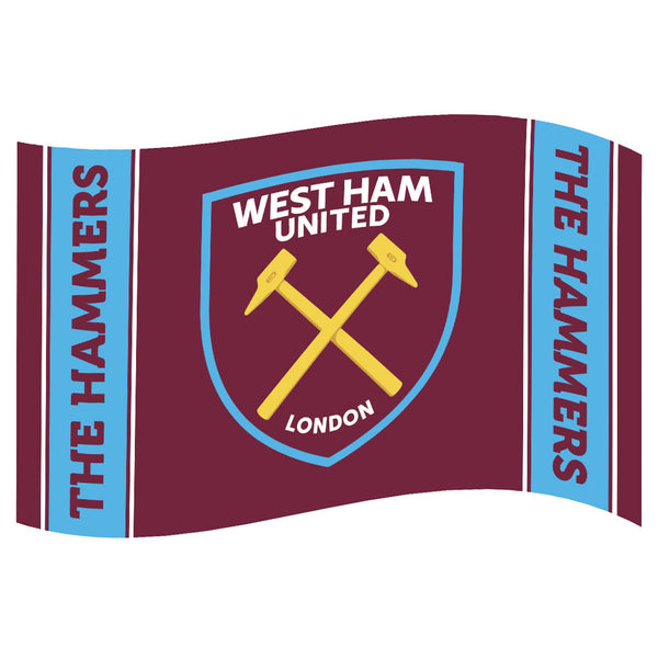 West Ham United FC Crest Stripe Flag by Football>Premier League>West Ham United FC