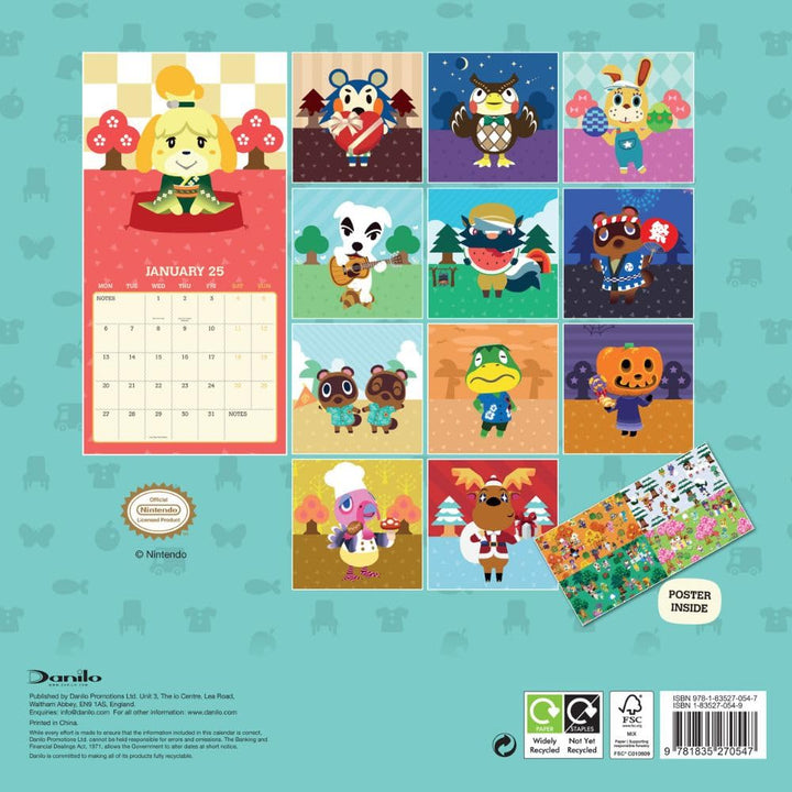 Animal Crossing Square Calendar 2025 by Animal Crossing