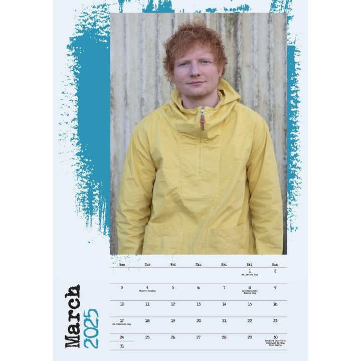 Ed Sheeran A3 Calendar 2025 by Entertainment>Music>Ed Sheeran