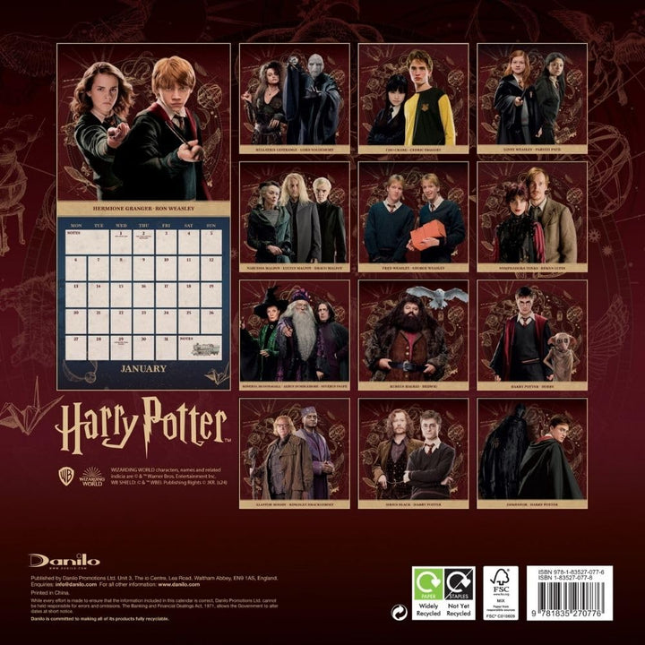 Harry Potter Square Calendar 2025 by Entertainment>Movies>Harry Potter