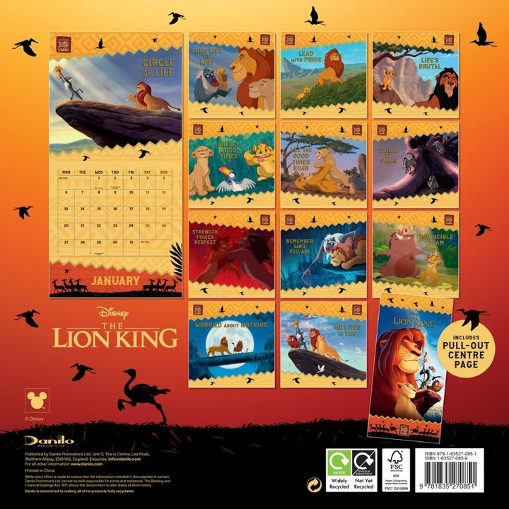 The Lion King Square Calendar 2025 by Entertainment>Movies>The Lion King