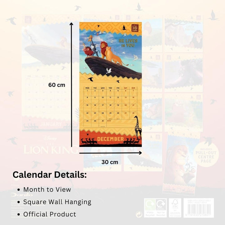 The Lion King Square Calendar 2025 by Entertainment>Movies>The Lion King