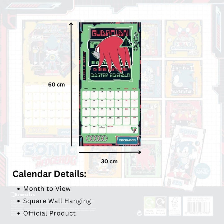 Sonic The Hedgehog Square Calendar 2025 by Entertainment>Gaming>Sonic The Hedgehog