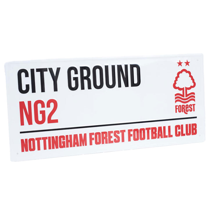 Nottingham Forest FC White Street Sign by Football>Premier League>Nottingham Forest FC