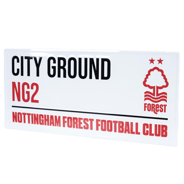 Nottingham Forest FC White Street Sign by Football>Premier League>Nottingham Forest FC