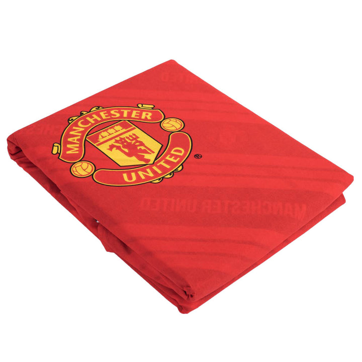 Manchester United FC Core Stripe Single Duvet Set by Football>Premier League>Manchester United FC