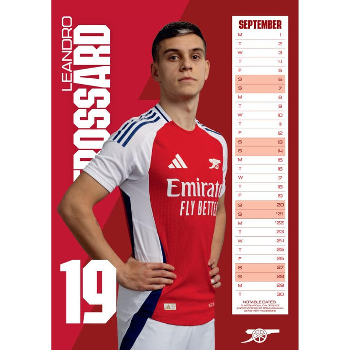 Arsenal FC A3 Calendar 2025 by Football>Premier League>Arsenal FC