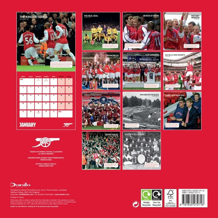 Arsenal FC Legends Square Calendar 2025 by Football>Premier League>Arsenal FC