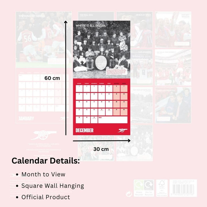 Arsenal FC Legends Square Calendar 2025 by Football>Premier League>Arsenal FC