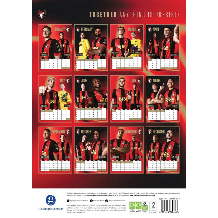 Bournemouth AFC A3 Calendar 2025 by Football>Premier League>AFC Bournemouth