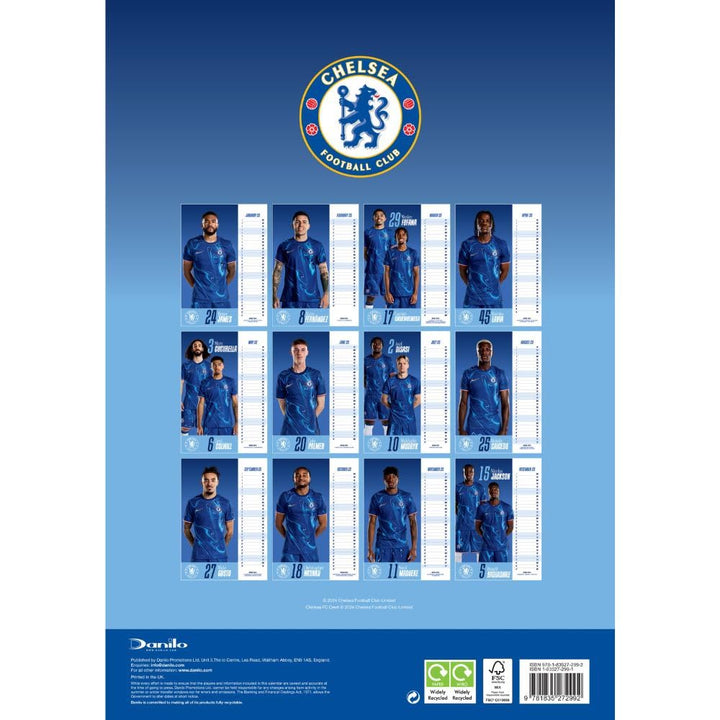 Chelsea FC A3 Calendar 2025 by Football>Premier League>Chelsea FC