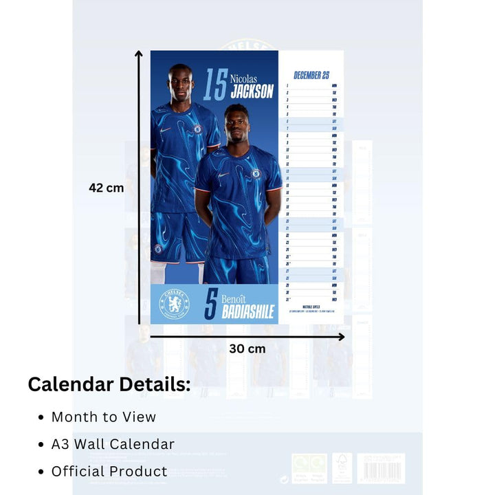 Chelsea FC A3 Calendar 2025 by Football>Premier League>Chelsea FC