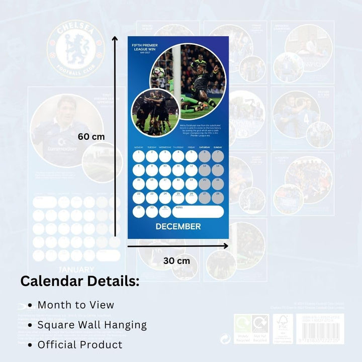 Chelsea FC Legends Square Calendar 2025 by Football>Premier League>Chelsea FC