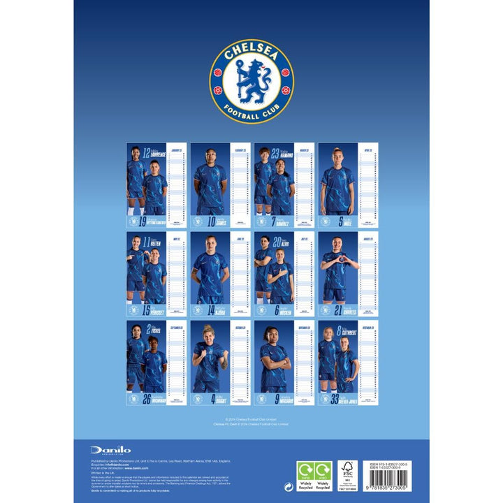 Chelsea WFC A3 Calendar 2025 by Football>Premier League>Chelsea FC