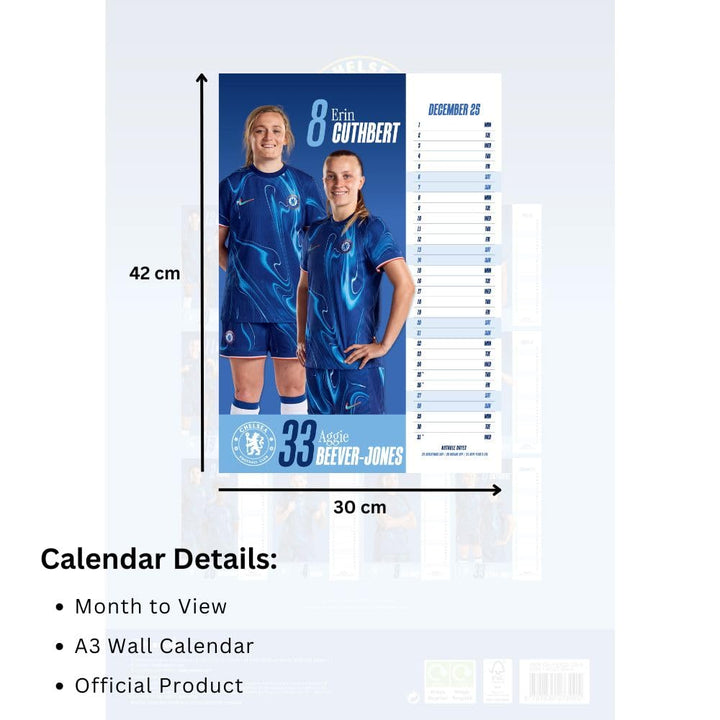 Chelsea WFC A3 Calendar 2025 by Football>Premier League>Chelsea FC