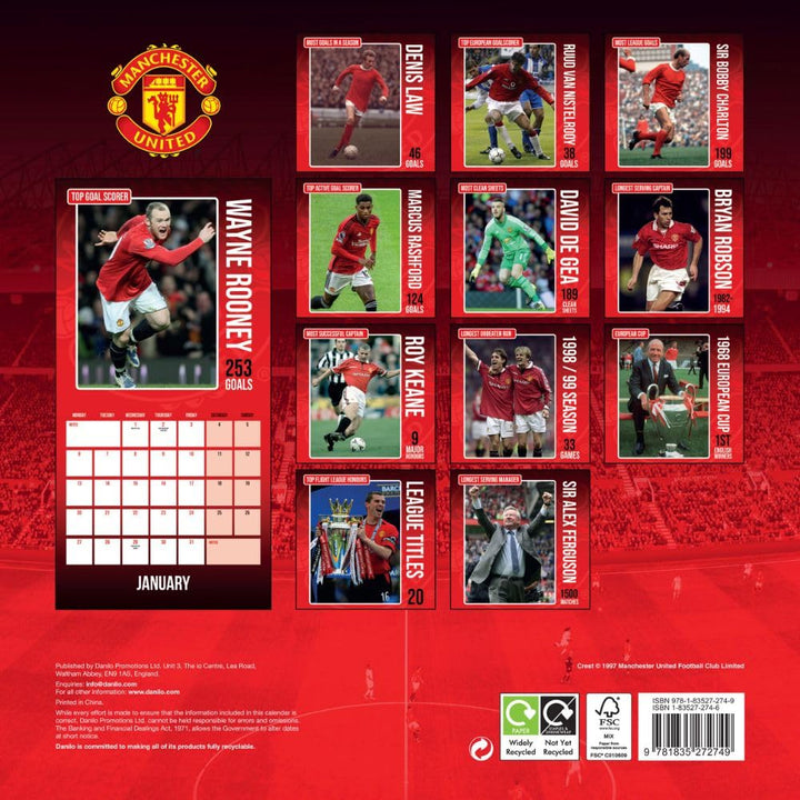 Manchester United FC Legends Square Calendar 2025 by Football>Premier League>Manchester United FC