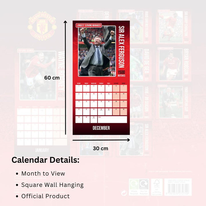 Manchester United FC Legends Square Calendar 2025 by Football>Premier League>Manchester United FC