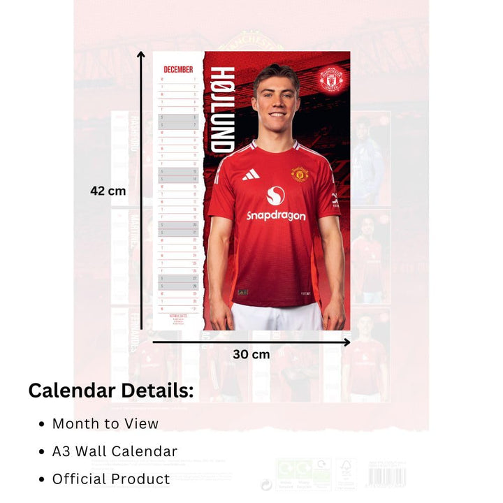 Manchester United FC A3 Calendar 2025 by Football>Premier League>Manchester United FC