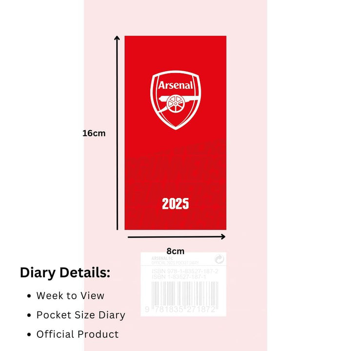 Arsenal FC Slim Diary 2025 by Football>Premier League>Arsenal FC