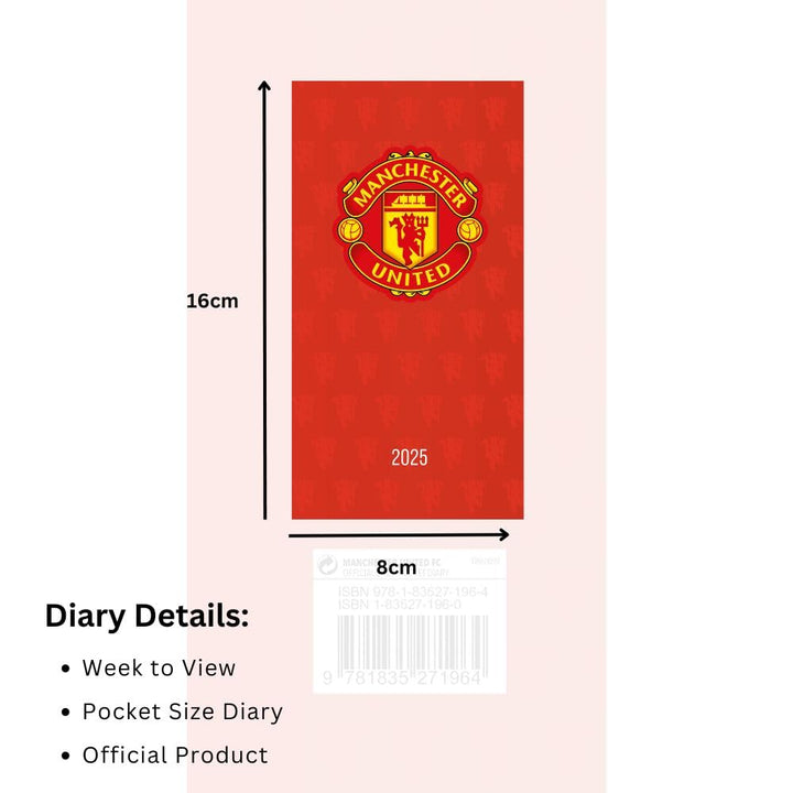 Manchester United FC Slim Diary 2025 by Football>Premier League>Manchester United FC