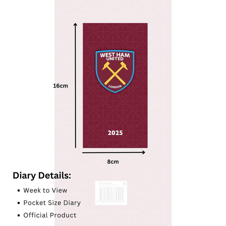 West Ham United FC Slim Diary 2025 by Football>Premier League>West Ham United FC