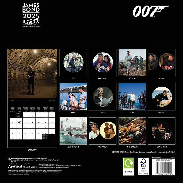 James Bond Square Calendar 2025 by Entertainment>Movies>James Bond