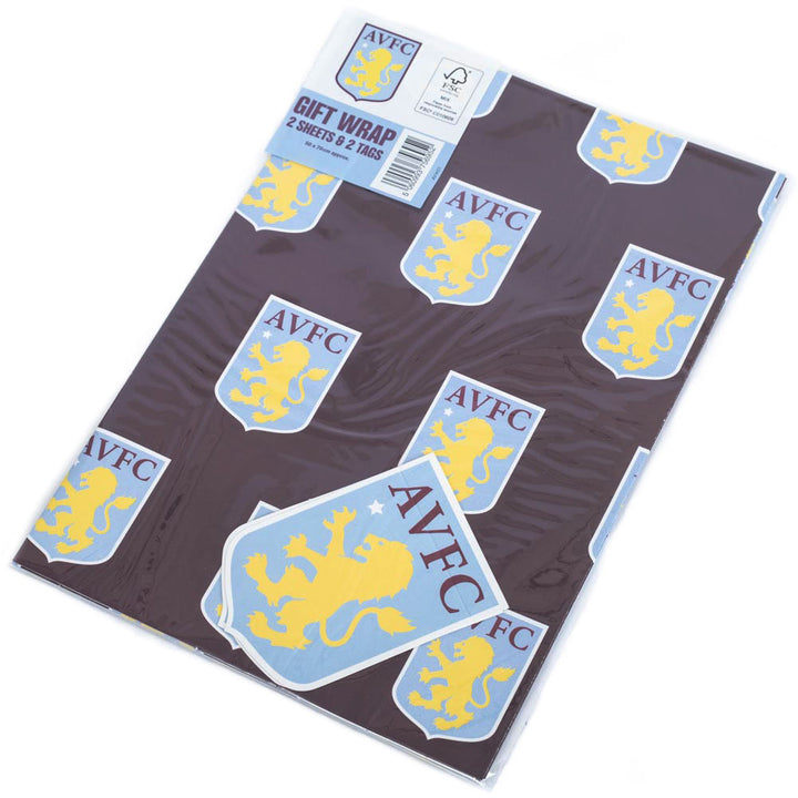 Aston Villa FC Text Gift Wrap by Football>Premier League>Aston Villa FC