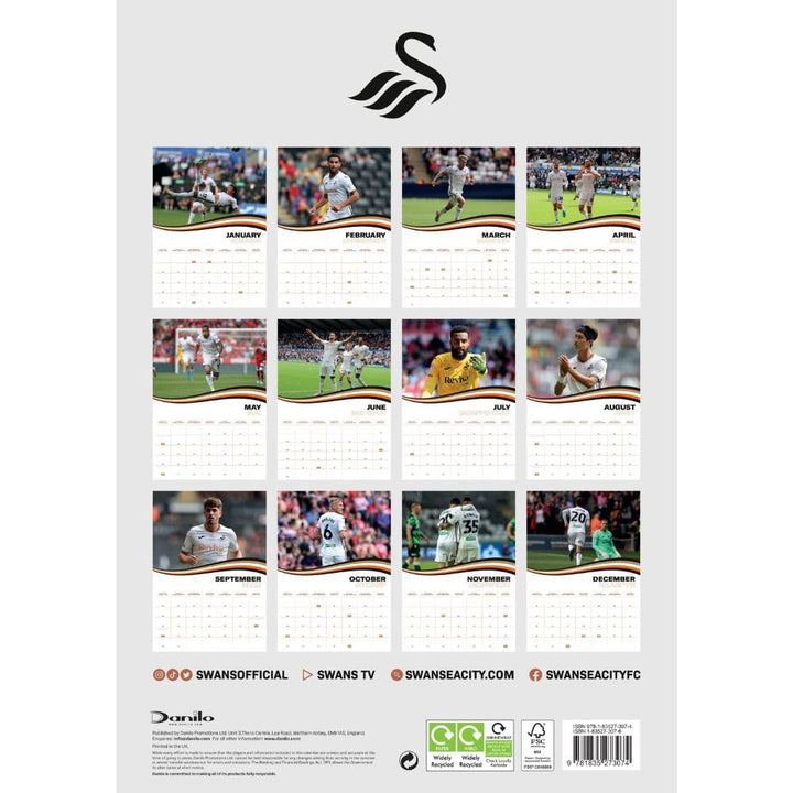 Swansea City AFC A3 Calendar 2025 by Football>Football League>Swansea City AFC