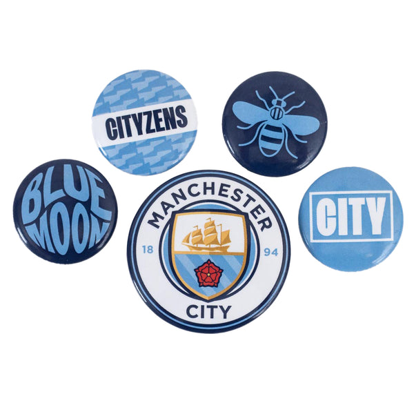 Manchester City FC Button Badge Set by Football>Premier League>Manchester City FC