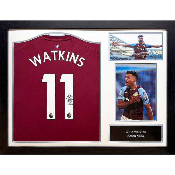 Aston Villa FC Watkins Signed Shirt (Framed) by Football>Premier League>Aston Villa FC