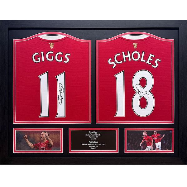 Manchester United FC Giggs & Scholes Signed Shirts (Dual Framed) by Football>Premier League>Manchester United FC