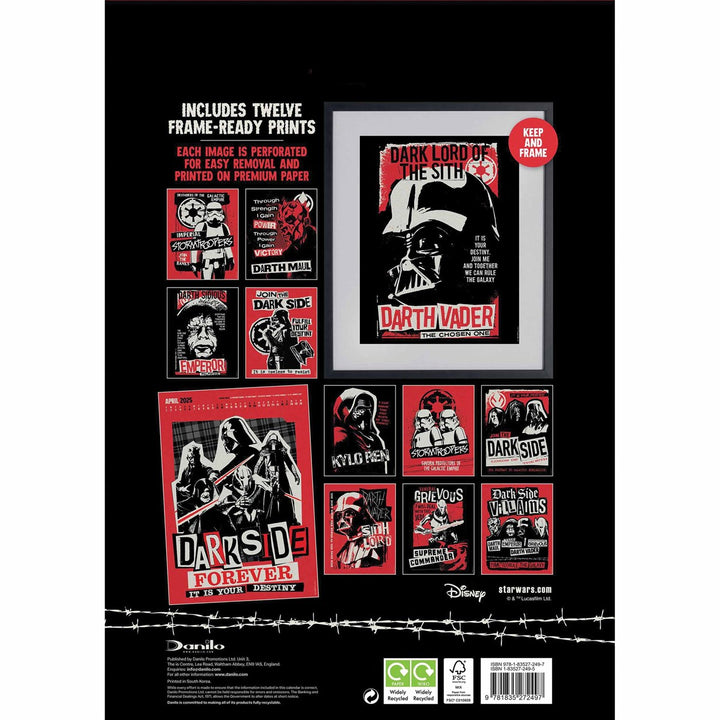 Star Wars Dark Side Deluxe Calendar 2025 by Entertainment>Movies>Star Wars