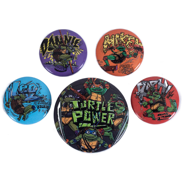 Teenage Mutant Ninja Turtles Button Badge Set by Entertainment>TV Series>Teenage Mutant Ninja Turtles