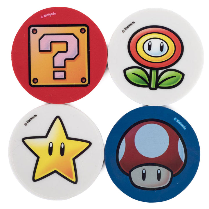 Super Mario 4pk Eraser Set by Entertainment>Gaming>Super Mario