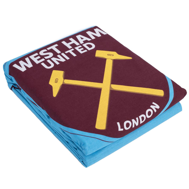 West Ham United FC Colour Split King Duvet Set by Football>Premier League>West Ham United FC