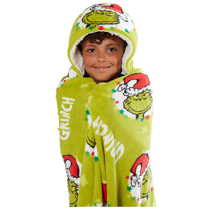 The Grinch Youths Hooded Blanket by Entertainment>Movies>The Grinch