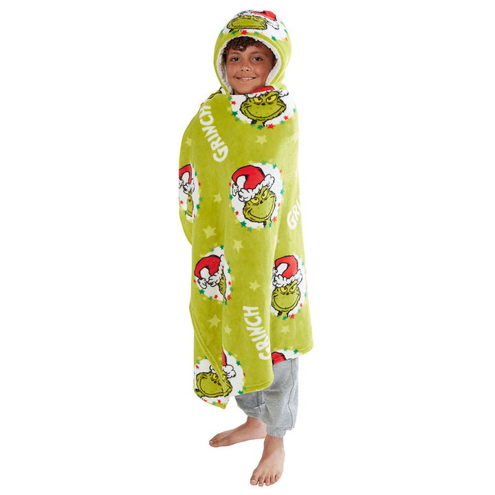 The Grinch Youths Hooded Blanket by Entertainment>Movies>The Grinch