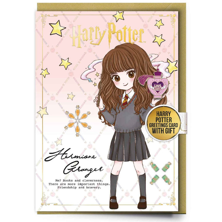 Harry Potter Hemione Greetings Card with Badge by Entertainment>Movies>Harry Potter