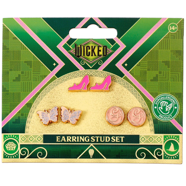 Wicked Glinda Stud Earrings Set by Entertainment>Movies>Wicked