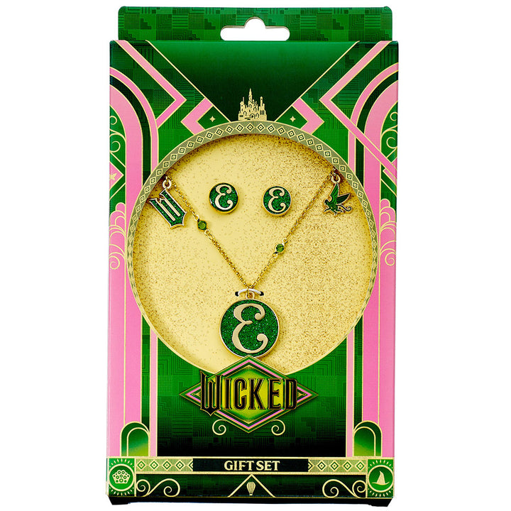 Wicked Gold Plated Elphaba Necklace & Earrings by Entertainment>Movies>Wicked