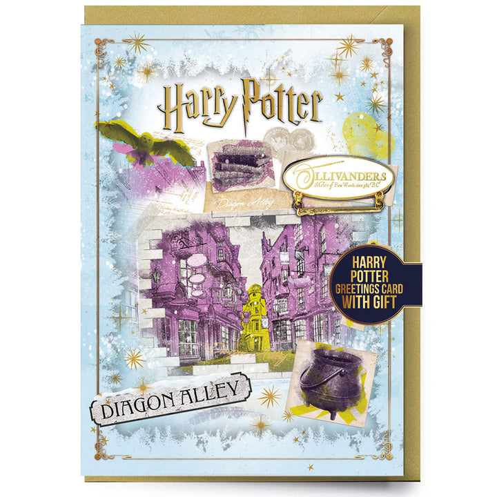 Harry Potter Diagon Alley Greetings Card with Badge by Entertainment>Movies>Harry Potter