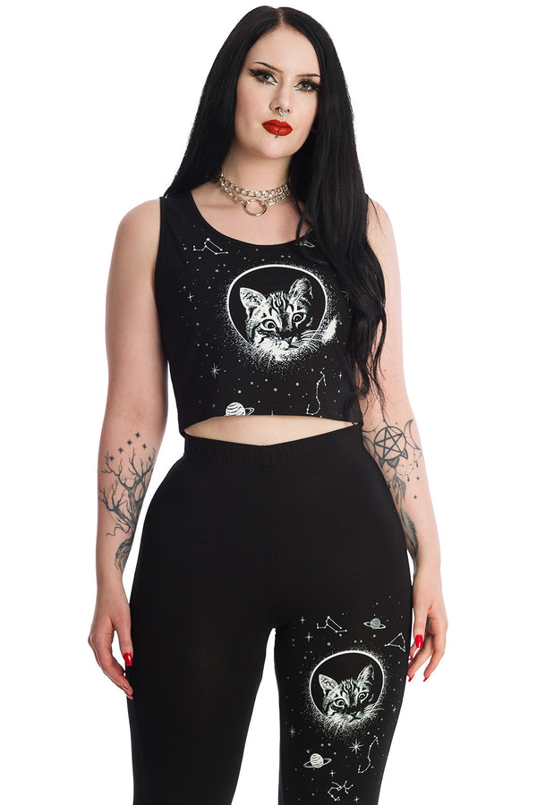 SPACE KITTY CROPPED TOP