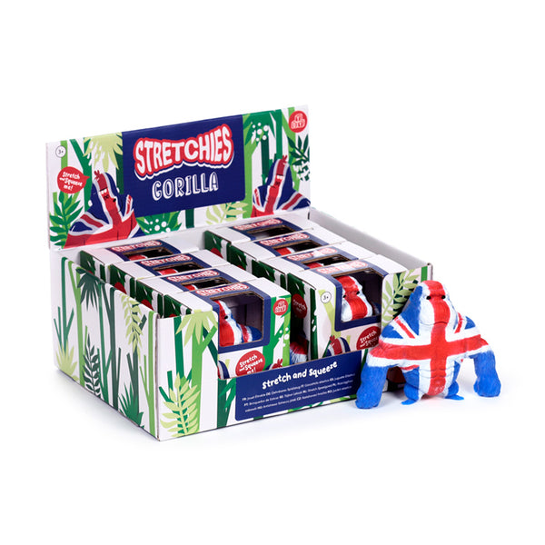 Stretchy Stress/Fidget Toy - Union Jack Gorilla 9.5cm TY1017-0