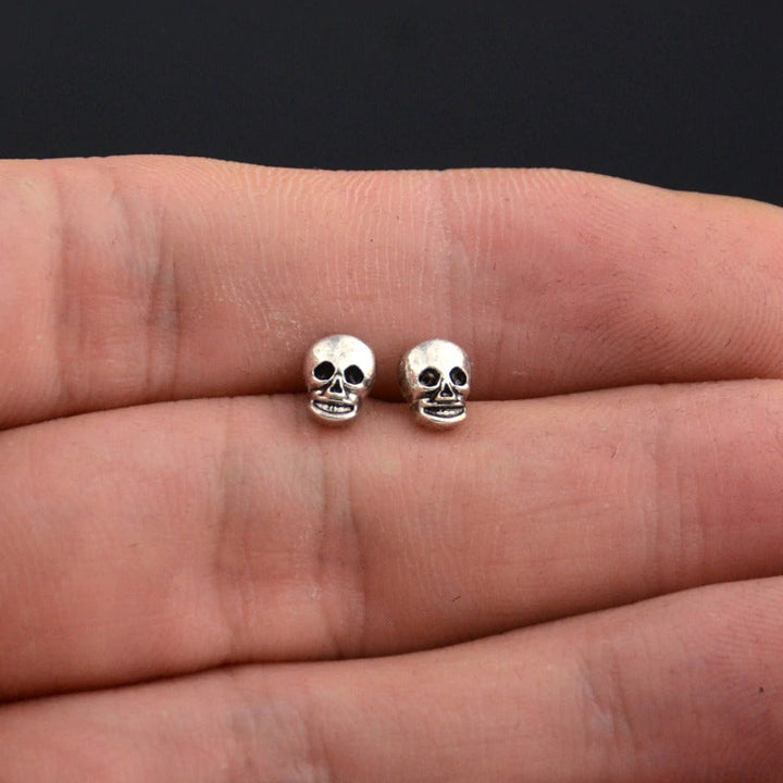 Tiny Skull Stud Earrings-1