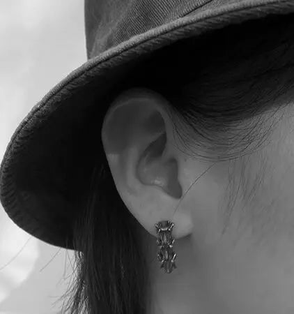 Vertebrae Spine Stud Earrings-1