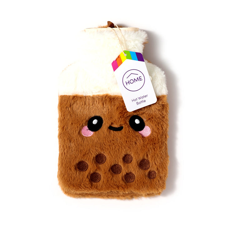 Hot Water Bottle with Plush Cover - Bubble Tea WARM120-0