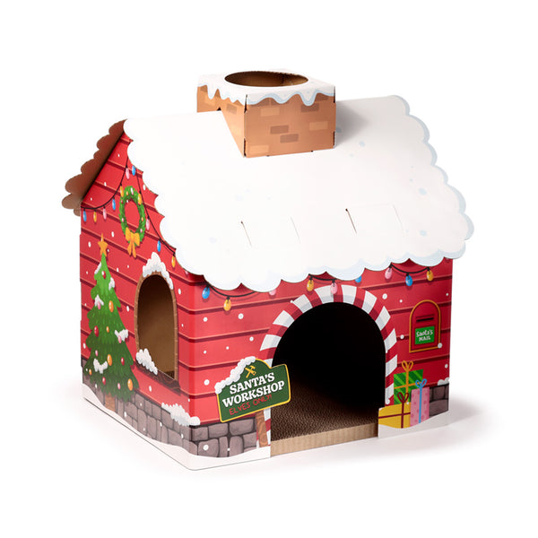 Cardboard Cat Den Playhouse - Christmas Grotto XCATH05 by Puckator